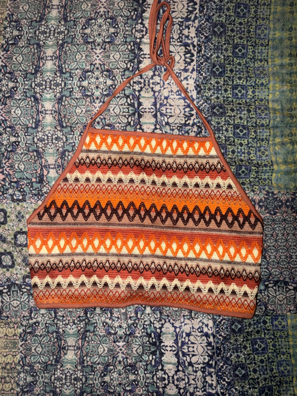 SOLY HUX Women’s boho chevron print cami crop tops halter summer top- never worn